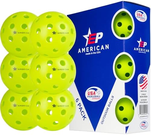 EP American Outdoor Pickleballs USAPA Approved  Made in USA with Durable Design  Tournament-Ready, High Performance  40 Precision Holes for Balanced Flight, Consistent Spin