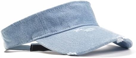 ANDICEQY Sport Retro Ripped Sun Visor Hats Adjustable Empty Top Baseball Cap Cotton Ball Caps for Women and Men