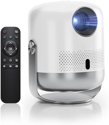 400ANSI Home Projector, WiFi 6 and Bluetooth, with Speaker  4K Decoding and 1080P Output  One-Touch Focus  360° Rotation  Portable Projector, Compatible with IPhone\/Android\/TV stick