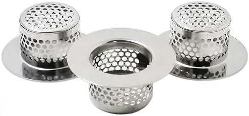 CNSZNAT Bathtub Drain Cover, Bathtub Strainer, Drain Hair Catcher for Bathtub Laundry Utility Sink, Fit Hole Size 1.5&#34; and Depth Than 1&#34; (3-Pack)