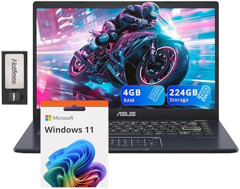 ASUS 14&#34; FHD Laptop, Intel Pentium N6000 Processor, 4GB RAM, 224GB Storage(64GB eMMC+160GB Docking Station Set), Intel UHD Graphics, Webcam, Bluetooth, Win 11, Star Black