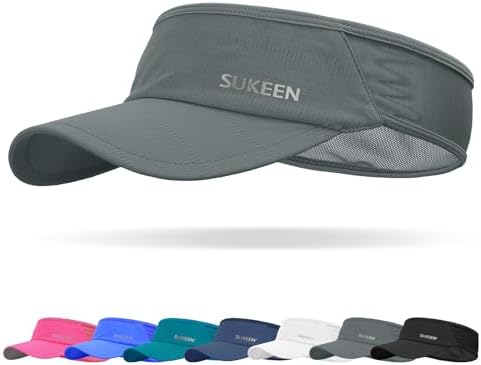 Sukeen Sports Sun Visor Men Women Lightweight Packable Cooling Stretchy Visor Hat for Running, Tennis, Golf