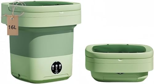 Portable Washing Machine, Mini Washer,16L Upgraded Large Capacity Foldable Washer.Deep Cleaning of Underwear, Baby Clothes and Other Small Clothes.Suitable for Apartments, Dormitories, Hotels.(Green)