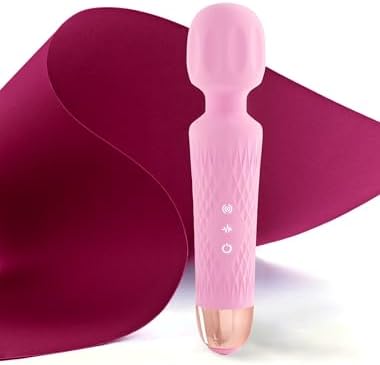 Joyany Personal Massager - Extended Running Time - Memory Feature, Quiet &amp; Waterproof - 20 Speeds 8 Patterns Cordless Massagers for Neck, Back Pain, Tension Relief &amp; Sports Recovery (Pink)