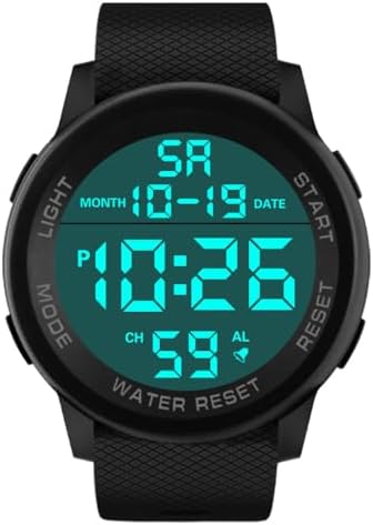 LsvtrUS Men&#39;s Digital Sports Watch Waterproof Military Outdoor Wrist Watches for Men with LED Backlight Alarm Back Light