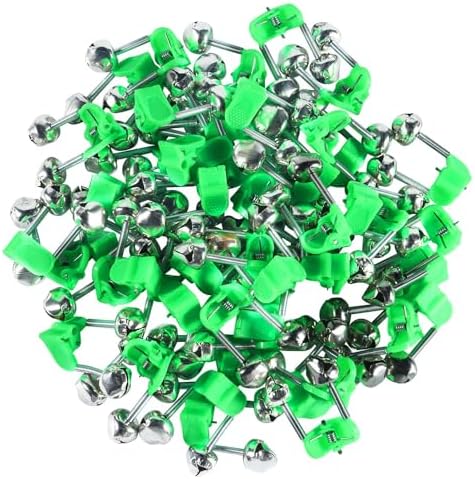 KISEER 50 Pcs Plastic Fishing Bells Clips Fishing Rod Alarm with Dual Alert Bells