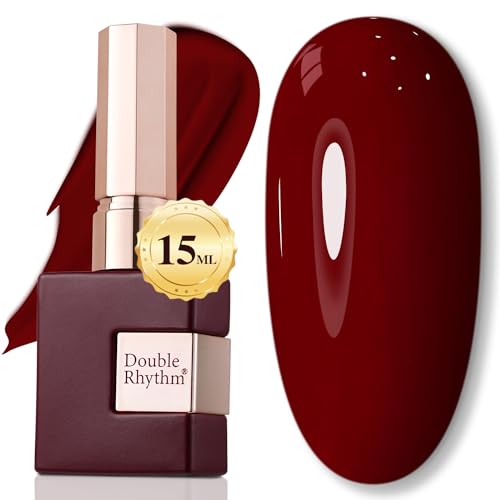 Double Rhythm 15ML Gel Nail Polish Pure Sheer Same Color Same Bottle Soak Off Gel Polish Art Manicure Salon DIY at Home for Women (Burgundy-A1129)