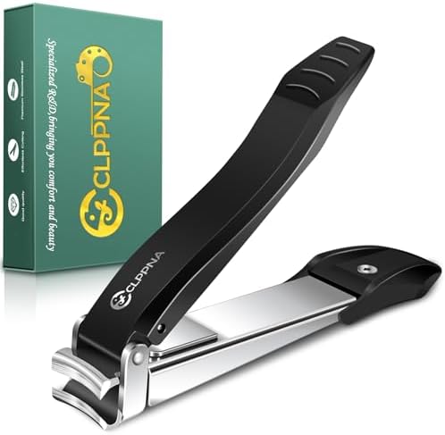 Nail Clippers for Men with Catcher, CLPPNA Heavy Duty Finger Nail Clippers Adult, Stainless Steel Nail Cutter, Fingernail &amp; Toenail Clippers Ideal Gift for Men &amp; Grooming Gifts