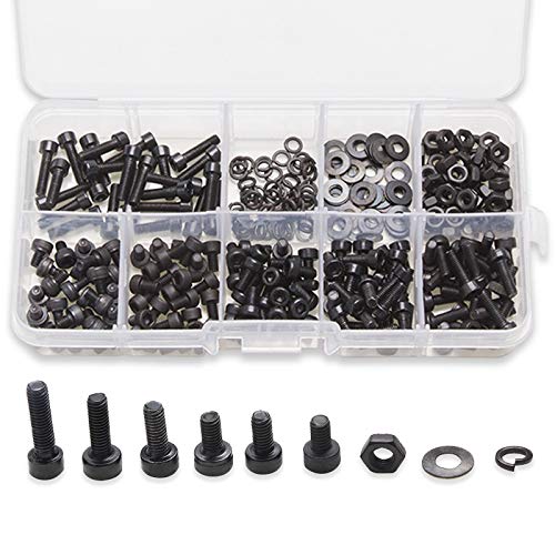 M3 * \\/4 \\/5 \\/6 \\/8 \\/12 spring washer flat washer screw combination 600pcs boxed black round head hexagon socket screw