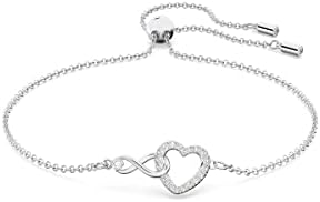 Swarovski Infinity Heart Jewelry Collection, Necklaces and Bracelets, Rose Gold &amp; Rhodium Tone Finish, Clear Crystals