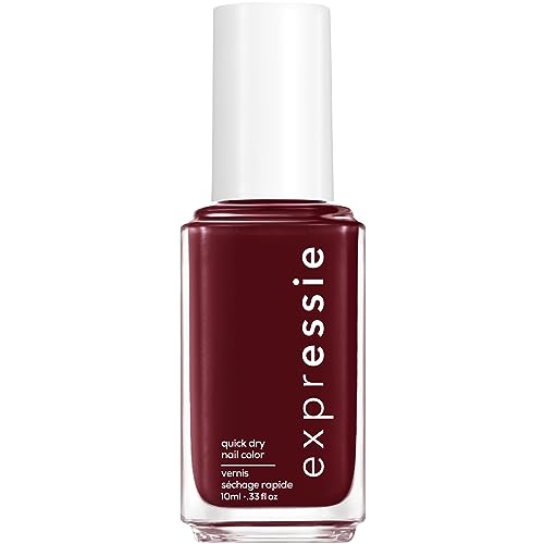 Essie expressie, Quick-Dry Nail Polish, 8-Free Vegan, Deep Burgundy, Not So Low-key, 0.33 fl oz