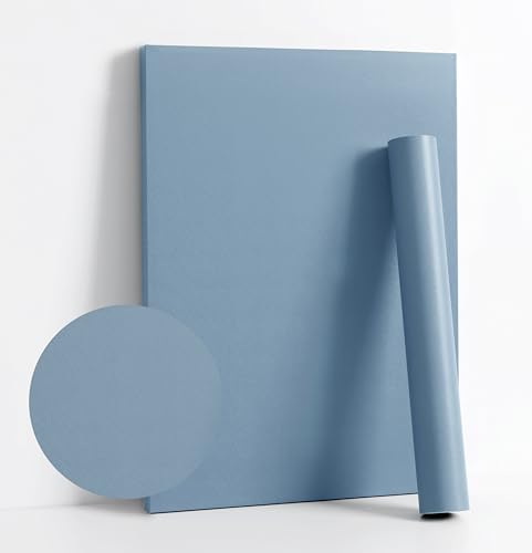 Dimoon 78.7\u0026#39; \u0026#39; x17.7\u0026#39; \u0026#39; Blue peel and paste wallpaper contact paper modern self-adhesive wallpaper detachable tenant friendly texture solid color shelf cabinet viny