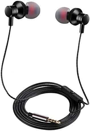 Empsun Wired Earbuds Headphones with Microphone Stereo Bass Earphones Noise Isolation in-Ear Headset Compatible with All Smartphones Tablets iPod IPad MP3 Player That with 3.5 mm Interface(Black)