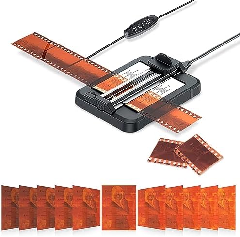 JJC Negative Slide Film Cutter for 35mm 120 Format Strip, 35mm Film Trimmer with 11-Level Brightness Adjustable LED Backlight Panel Support USB-C Charging and Graduated Mark for Clean Cutting