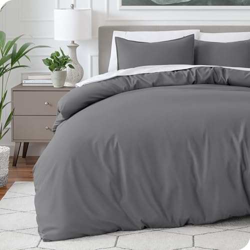 Bare Home Bedding Duvet Cover Extra Long Size - Premium 1800 Super Soft Collection - Lightweight, Cooling Duvet Cover - Soft Breathable Bedding (Twin\/Twin XL, Grey)