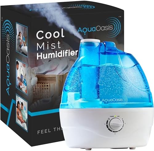 AquaOasis® Cool Mist Humidifier (2.2L Water Tank) Quiet Ultrasonic Humidifiers for Bedroom &amp; Large room - Adjustable -360 Rotation Nozzle, Auto-Shut Off, Humidifiers for Babies Nursery &amp; Whole