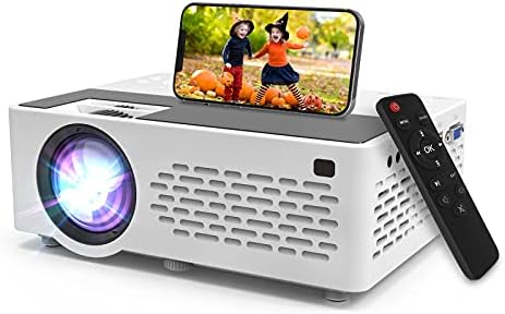 Aokang Projector, Mini Projector 1080P Full HD Supported, Portable Outdoor Movie Projector Compatible with Smartphone,TV Stick, PS4 &amp; X-Box, PC, Smartphone\/Tablet, USB TF, White.