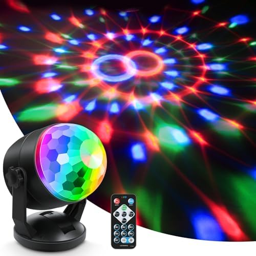 Luditek Disco Ball for Kids Dance Party Decor Strobe Lights, Sound Activated Led Light DJ w\/Remote, Kids Karaoke Parties Supplies Halloween Christmas Birthday Gifts for Boys Girls Room Home Indoor