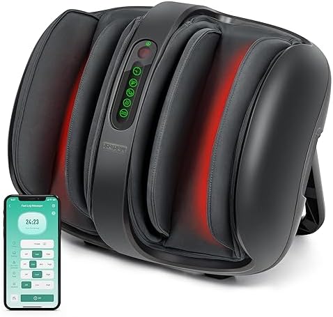 Nekteck Foot Massager with Heat, Shiatsu Leg Massager for Circulation and Pain Relief, Air Compression Foot Massage Machine for Plantar Fasciitis Neuropathy Calf Arm Muscle Relax