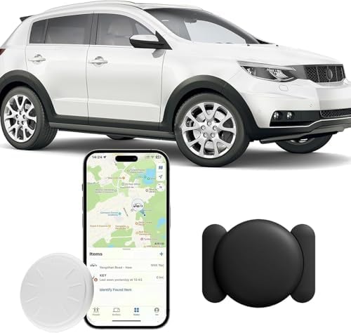 GPS Tracking for Vehicles,1PCS Mini Car Tracker,Real Time GPS Tracker for Car Works with Apple Find My(iOS Only) Hidden Car Tracker,No Monthly Fee Or Subscription(Black)