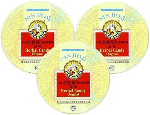 Nin Jiom Herbal Candy- 3 Tins (Original Flavor)
