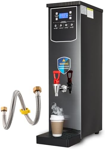 Hot Water Dispenser Commercial Water Boiler Electric Warmer Black Hot Water Machine, 50L\/13Gal per Hour, Stainless Steel, Large Capacity, 1600W Fast Heating for Restaurant, Hotel, Office