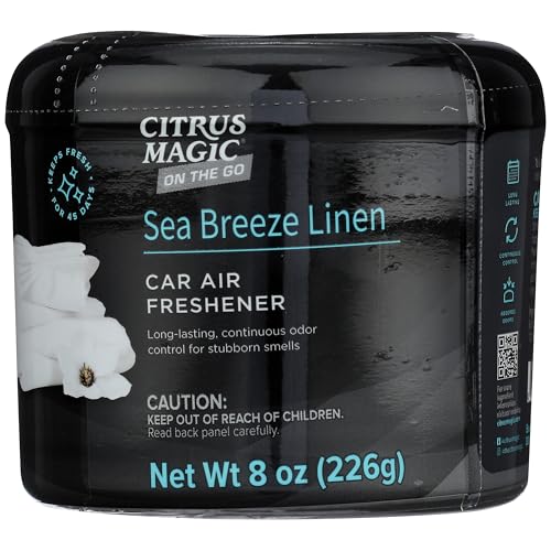 Citrus Magic On The Go Odor Absorbing Solid Air Freshener, Sea Breeze Linen, 8-Ounce, Pack of 1