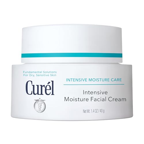 Curel Japanese Skin Care Intensive Face Moisturizer Cream, Hydrating Face Lotion for Dry to Very Dry Sensitive Skin, Anti-Aging, Fragrance-Free, Anti-Wrinkle Japanese Skin Care, 1.4 Oz