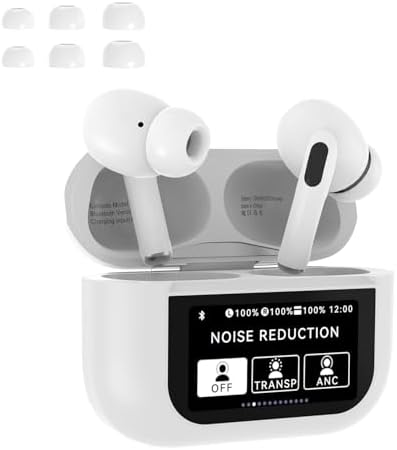 KHOXRMW Wireless Bluetooth Ear Buds Noise Cancelling Smart Earbuds with Touch Screen Mic Deep Bass Stereo in Ear Headphones for Android Phones Working Out Gaming