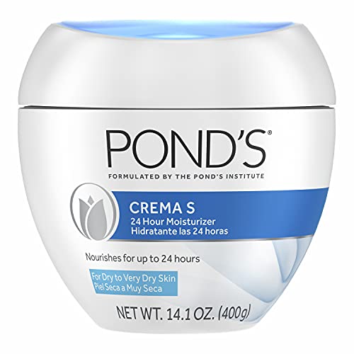 POND&#39;S Crema S Nourishing Face Moisturizer for Women, Skin Care Facial Moisturizer Cream for Dry to Very Dry Skin, Nourishes for up to 24 hours 14.1 oz