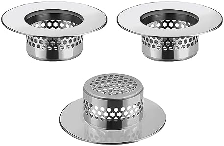 CNSZNAT Bathroom Sink Strainer (3 Pack), Bathtub Drain Cover Lavatory Sink Drain Strainer Hair Catcher for Laundry Utility RV Sink, Stainless Steel Drain Filter. Fit Hole Size from 1.25&#34; to 1.3&#3