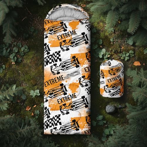 Axolotl Racing Car Sleeping Bag for Boys Adults,Extreme Sports Boys Sleeping Bag,3 Season Warm and Cool Weather Camping Bag for Picnic Camping Outdoor Travelling Hunting Backpacking Hiking Bag