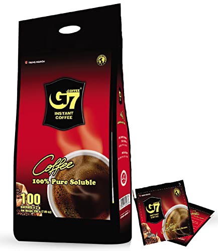 Trung Nguyen \u2014 G7 Instant Coffee \u2014 100% Soluble Coffee \u2014 Pure Black \u2014 Strong and Bold \u2014 Instant Vietnamese Coffee (100 Packets per Bag))