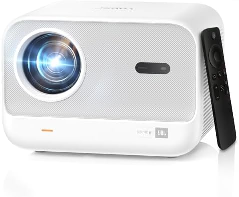 [Sound by JBL &amp; Seamless Autofocus] Yaber 1080P Projector with WiFi 6 and Bluetooth, Portable Outdoor Movie Projector, Home Theater Projector for iPhone\/TV Stick\/HDMI\/USB\/Laptop\/PS5-White