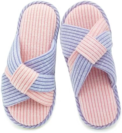 Jerzmy Crossband Slippers for Women, Cute Memory Foam Woman House Slippers Cozy Cushioned Ladies Home Shoes for Bedroom Indoor