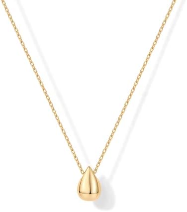 PAVOI 14K Gold Plated Dainty Pear Pendant Necklace for Women  Tear Pendant Necklaces