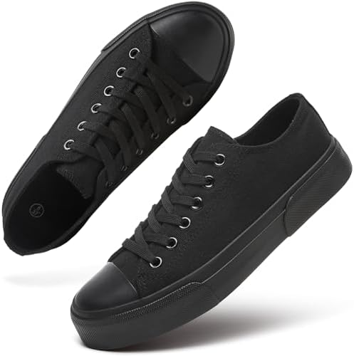 hash bubbie White Sneakers for Women Low Top Canvas Shoes Womens Canvas Sneakers Women&#39;s Fashion Sneakers Slip on Casual Tennis Shoes