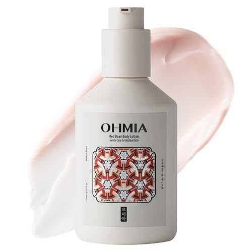 OHMIA Korean Red Bean Body Lotion for Women - 24-Hour Hydrating Moisturizer for Dry Skin with Peptides &amp; Hyaluronic Acid for Smooth Sensitive Skin - Vegan &amp; Cruelty-Free - 8.45 fl oz