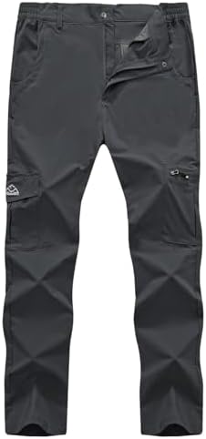 Rdruko Men&#39;s Hiking Pants Lightweight Quick Dry Water Resistant Outdoor Travel Work Fishing Pants 6 Pockets