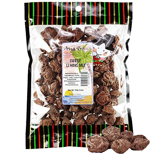 Asia Trans Sweet Seeded Li Hing Mui Crack Seed Plums  Hawaiian Favorite  Naturally Sweet Dried Asian Plum Candy (6.5 oz)