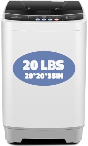 Nictemaw Portable Washing Machine, 20Lbs Capacity Full-Automatic Portable Washer, 2.8Cu.ft Washer and Dryer Combo with Drain Pump, 10 Programs &amp; 8 Water Levels for Apartment, Dorms, RV