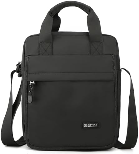 Men&#39;s Messenger Bag Shoulder Bag Nylon Business Waterproof Casual Black, Crossbody Bag Lightweight B5 for Work Travel Outdoor