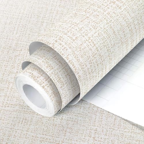 Beige Wallpaper Grasscloth Peel and Stick Wallpaper Contact Paper for Walls 17.7inx118.1in Textured Wall Paper Vinyl Grasscloth Removable Faux Linen Peel and Stick Beige Self Adhesive Vinyl