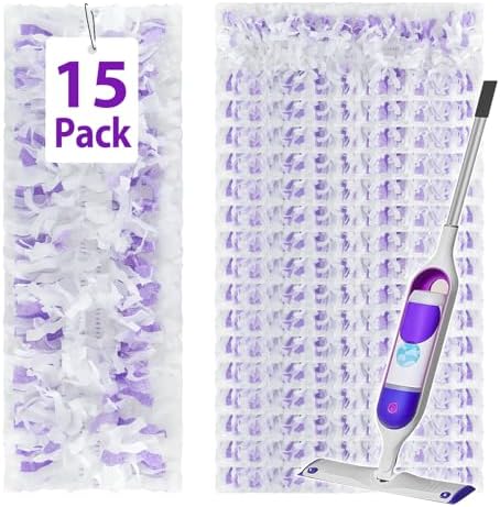 15 Pack Disposable Power Mop Refills for Swiffer Power Mop Multi-Surface &amp; Wood Mopping Pad,Spray Wet Pads Refills, PowerMop Pads for Floor Cleaning(Quick-Absorb, No Residue)