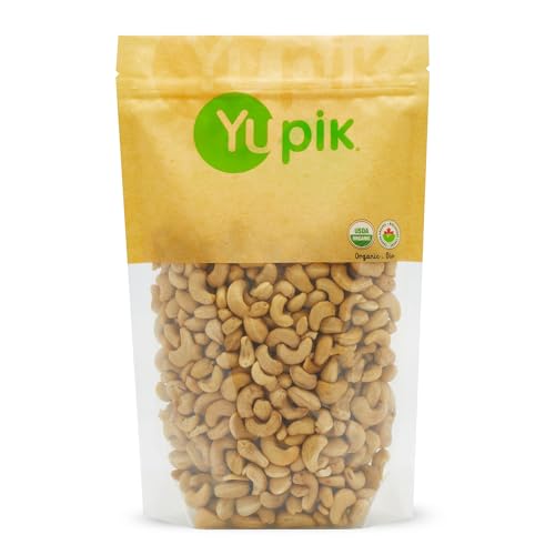 Yupik Organic Raw Cashews, 2.2 lb (35.2 oz), Kosher, Gluten-Free, Non-GMO, Vegan, Whole Nuts, Unsalted, Unroasted, Source of Protein &amp; Iron, Nutritious, Crunchy, Healthy Snacks, For Baking &amp; C