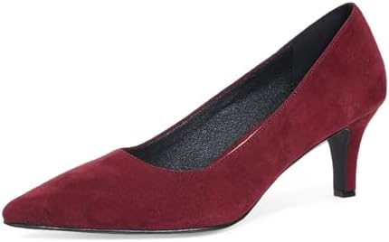 Hamesk Kitten Heels for Women Closed Toe Heels 2 inch Low Heel Comfortable Pump Shoes for Women Work Casual Party Dressy Wedding