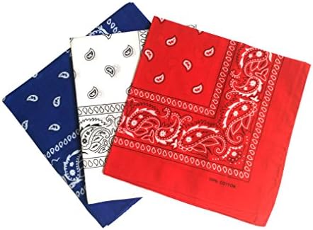 combocube 12 Pack(one Dozen) Multi-Purpose Cotton Paisley Cowboy Bandanas Headband for Men and Women