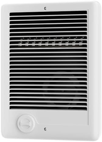 CSC101TW Electric Wall Heater Complete Unit with Thermostat, 120 Volt 1000 Watt, White