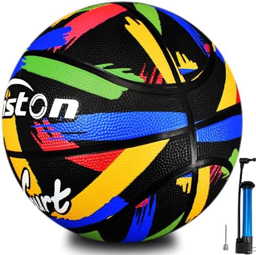 Senston 28.5&#34;\/29.5&#34; Basketball Outdoor\/Indoor Basketball Ball Size 6\/7 Basket Balls with Pump for Mens\/Women\/Kids