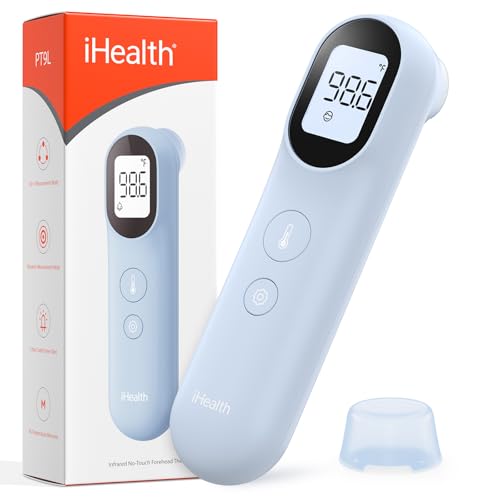 iHealth Infrared Digital Thermometer for Adults and Kids, Baby Thermometer with 3-in-1 Mode &amp; 3-Color Prompt, Fever Alarm &amp; Silent Mode, Forehead &amp; Object Detection, 40 Memory Storages, PT